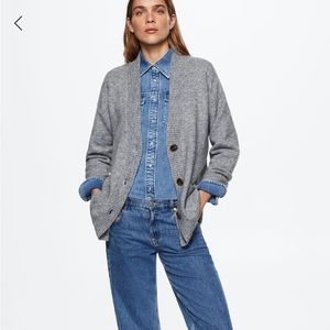 NWOT Mango Gray Oversized Cardigan, Large